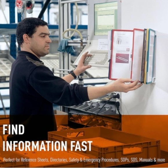 Wall Mounted Reference Organizer, 10 Document Sleeves, Easy view, NIB - Picture 3 of 4